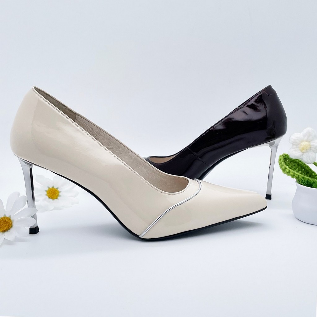 COW LEATHER HIGH HEELS