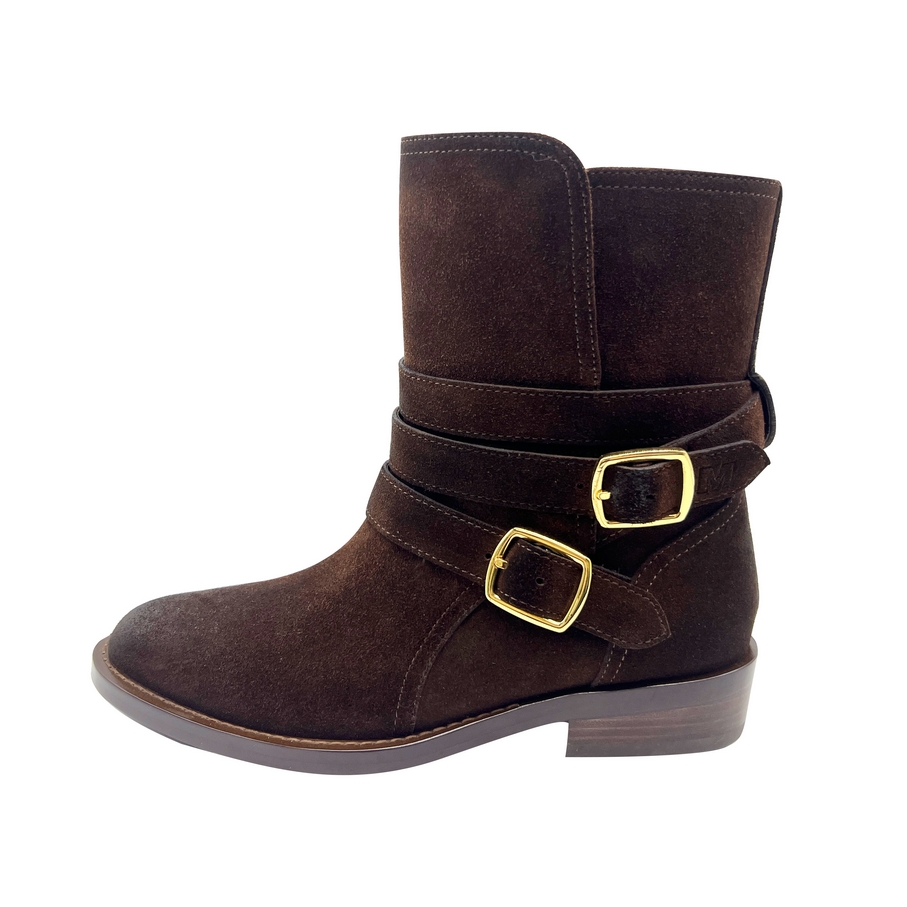Brown Suede Buckle Ankle Boots - Rustic & Sophisticated Footwear