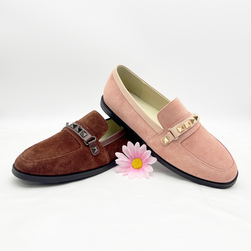 Suede Studded Loafers - Edgy Footwear for Brands